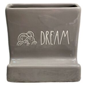 NWT Gorgeous Rae Dunn “DREAM” Phone and Tablet Grey Glossy Ceramic Holder